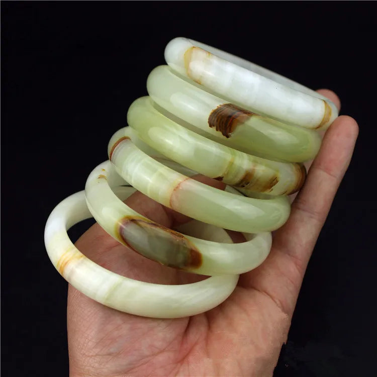 Wholesale Bangles Natural Afghan Jade Bangle Hand Carved Jade Bracelet Gift for Women