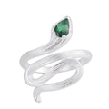 BOCAI Personalized Light Luxury Ring for Women Wire-Drawn Snake Water Drops Cubic Zirconia Women Rings Fine Silver S925