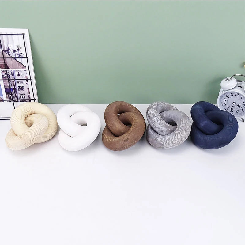 Bohemian Wall Decorative Pendant Ornament Double Ring Wooden Chain
