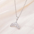 Hot Selling Korean Luxury Stainless Steel Design Simple Fashion Diamond Zircon Fishtail Pendant Necklace