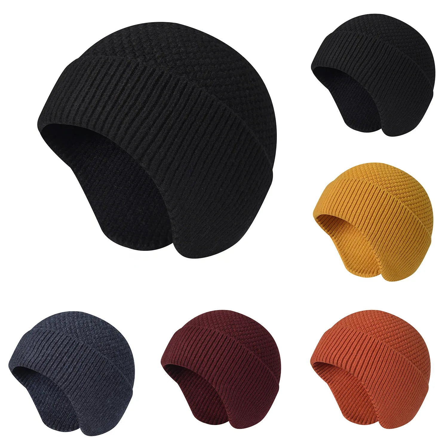 2026 Wholesale Plain Winter Warm Ear protection Beanies Knitted Hat Cuffed Beanies Unisex Adults