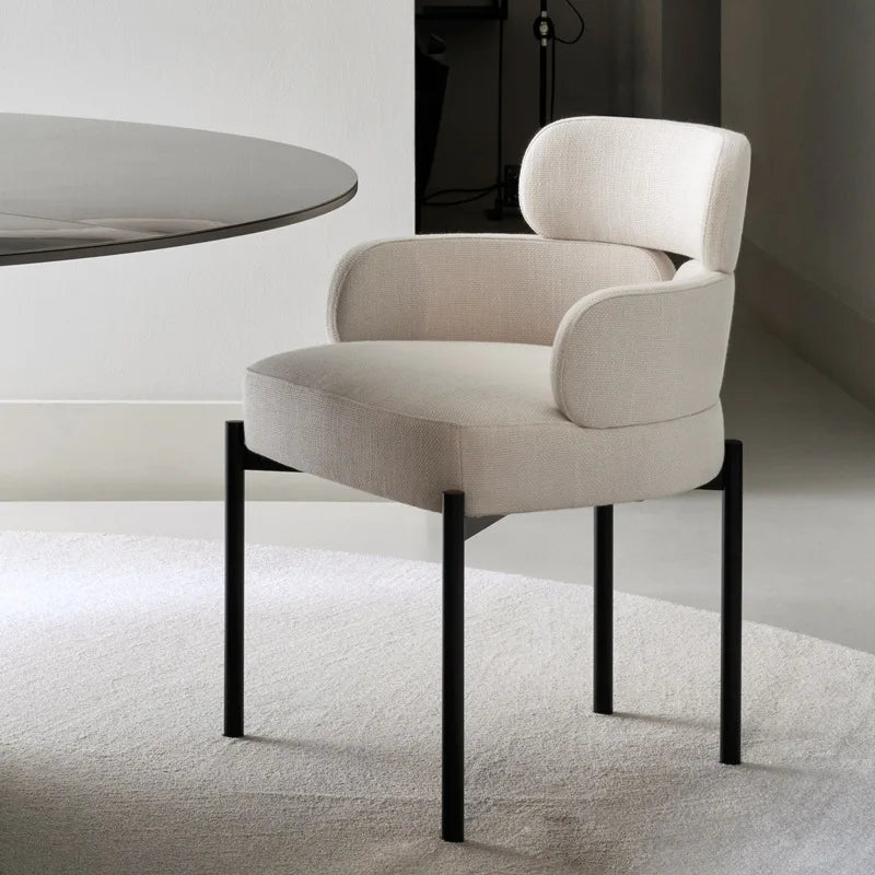 High Elastic Modern Minimalist Stainless Steel Velvet Upholstery Dining Chair Single Person Household Chair for Casual