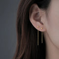 2024 Fashion S925 Silver Bead Ear Thread Female Earrings Cute Small Ball Light Luxury Advanced Versatile Earrings for Girls