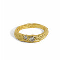 S925 Sterling Silver Open Ring Ins Niche Design Sense Irregular Surface Texture Zircon Exquisite Cz Stone Adjustable