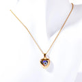 European American Religious Stainless Steel Pendant Devil's Eye Zircon Heart Necklace Link Chain Fashionable Accessory Weddings