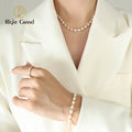 Baroque Style 18K Gold Plated Stainless Steel Beaded Necklace FreshWater Pearl Choker Necklace Bracelet Set
