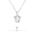 Carline Topsale Sterling Silver 925 Jewellery Mickey Mouse Chain Charm  Cartoon Charm Mickey Zircon Pendant Necklace for Girls