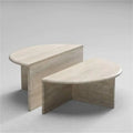 HZX Custom Design Stone Furniture Lounge Bedside Table Modern Sofa Travertine Side Table Living Room Coffee Table