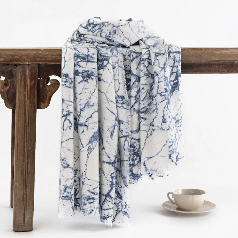 Zifeng OEM Bufandas Chinas New Elegant Striped Printed Cashmere Scarf