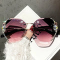 New Style Sunglasses Women's Crystal Sunglasses Women's Anti-UV Diamond-studded Sunglasses