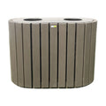 Outdoor Patio Plastic Wood Dual Garbage Receptacle Trash Can Outside Garden Street Double Recycle Waste Bin Public Dustbin