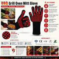 Custom Logo Heat Proof BBQ Grill Oven Mitt Glove OEM ODM Non slip Flame Resistant Heat Resistant Kitchen Glove Packaging