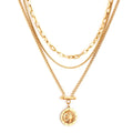 Necklace Jewelry 2022 New Stainless Steel Lucky Star Pendant Necklace Three-layer 18k Gold-Plated Necklace Custom