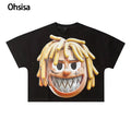 Ohsisa Custom Men's T-Shirts 100% Cotton Heavyweight Knitted Oversized Boxy Tee for High Street Printed Oversized T-Shirt