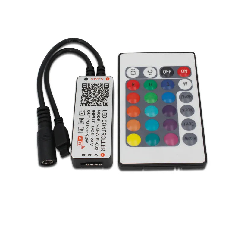 Recommend DC5V 24V Mini Tuya Smart Life APP IR 24 Keys Remote Control RGB WiFi LED Dimmer Controller