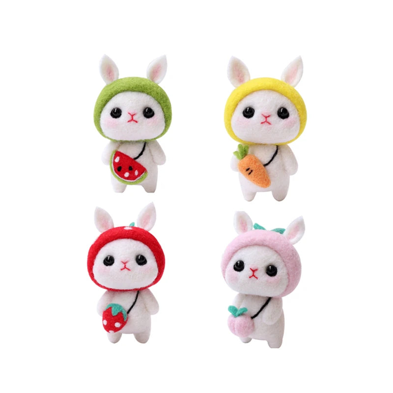 Cute and Interesting DIY Wool Felt Cat Kits Unfinished Plush Doll Poking Music Toy Gift Non-finished Product Wool Felt