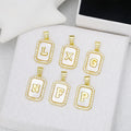 26 Alphabet DIY Personalized Gold Plated Shell Inlaid Pendant Fashionable Religious Style Stainless Steel Pendants