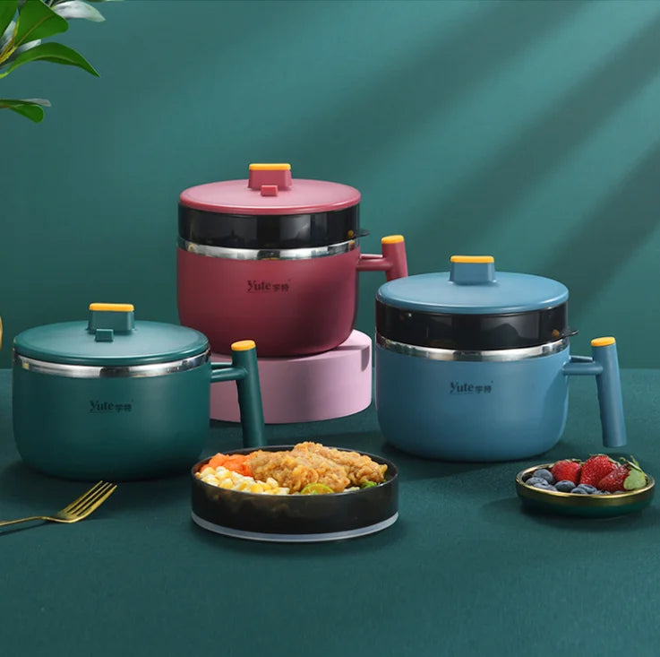 Eco-friendly Double Layer Bento Box Compartment Food Container 304 Stainless Steel Lunch Box Lunch Container Cup