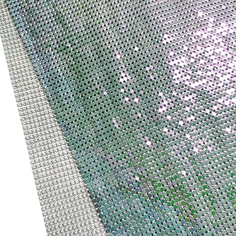 Shiny Soft Flexible Fashion Metallic Cloth Home Apparel Textile Aluminum Metal Mesh Sequin Fabric