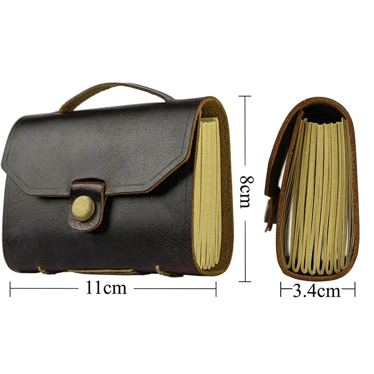 Personalized Custom Vintage Leather Bound Notebook Handmade Real Leather Journal With Handle