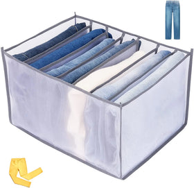 Hot Selling Foldable Polyester Clothes Compartment Storage Box Mesh Drawer Organizer for Wardrobe Cleaning Upgrade Jeans Storage
