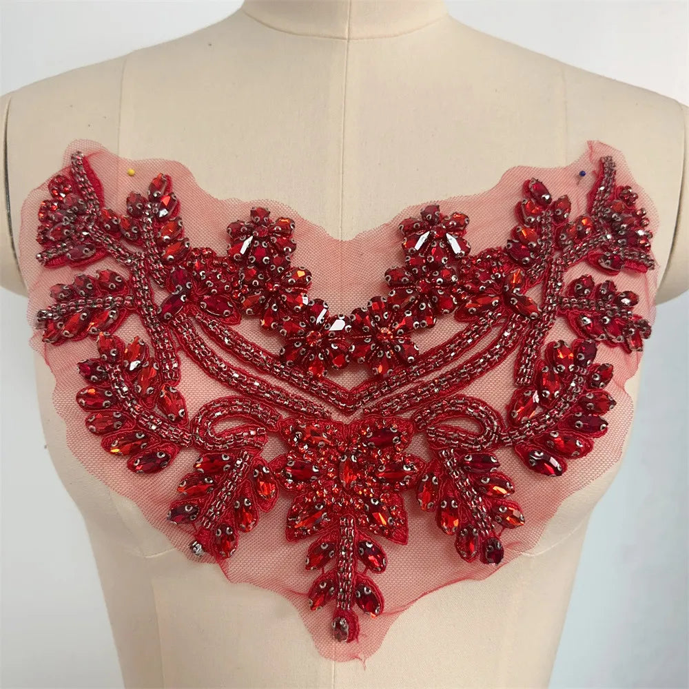 New Rhinestone Patches Appliques Sew on for Wedding Party