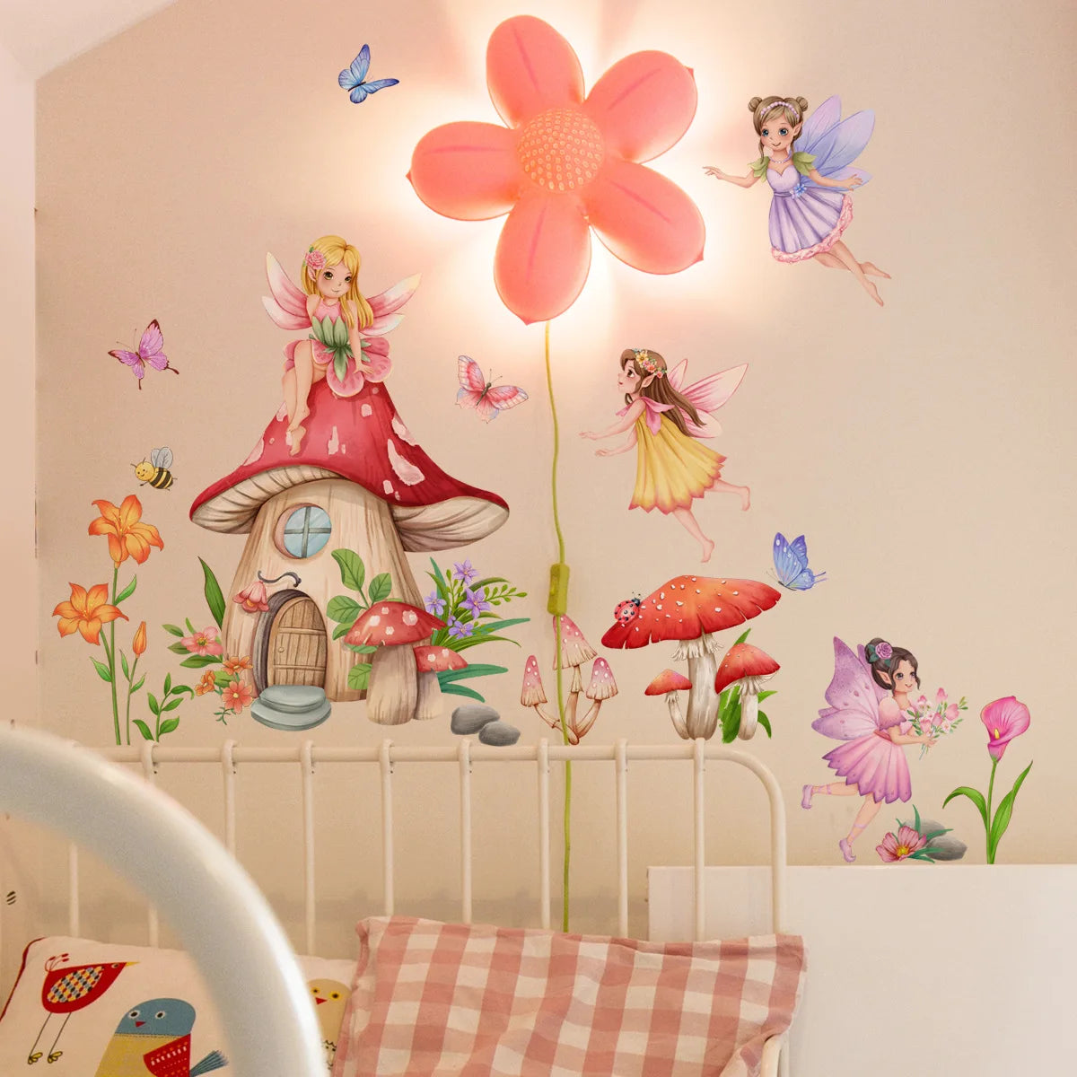 New Design Spirits Mushroom Wall Sticker Self Adhesive Vinyl Wall Stickers for Home Decor Girl Room Bedroom