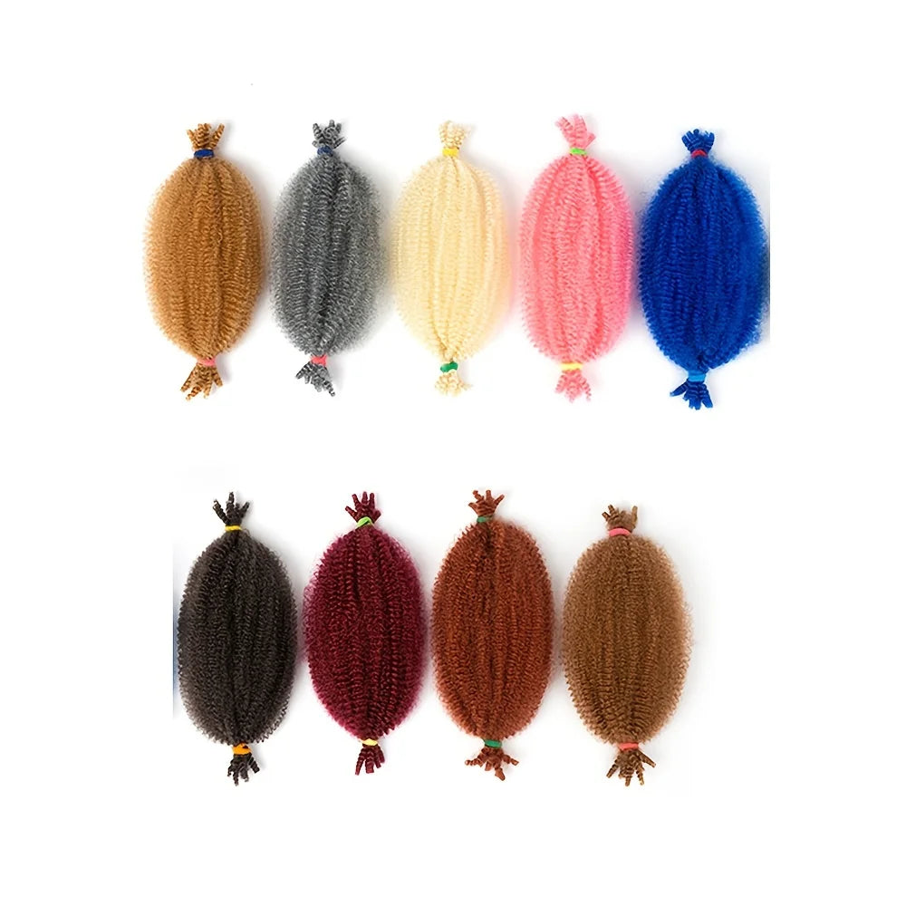Pre-Separated Springy Afro Twist Hair Pre-fluffed Natural Kinky Twist for Protective Styling Crochet Braiding Hair