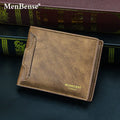 Chinese Factory Directly Menbense Ready to Ship Best Selling Short PU Leather Men Wallet Bi-Fold Wallets