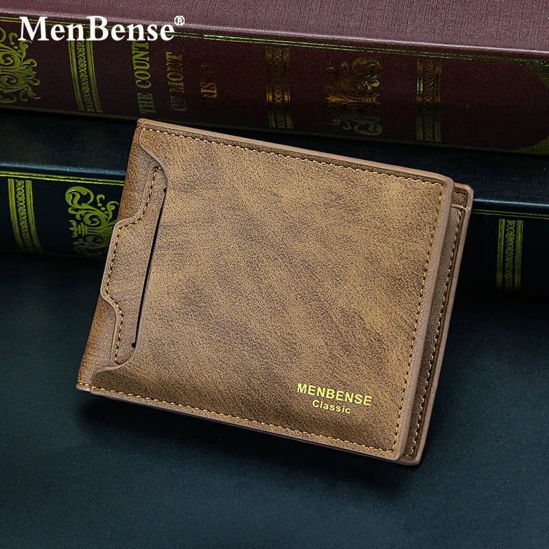 Chinese Factory Directly Menbense Ready to Ship Best Selling Short PU Leather Men Wallet Bi-Fold Wallets