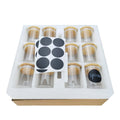 Wholesale Kitchen 12 Piece Borosilicate Glass Spice Storage Jars Set with Bamboo Lid