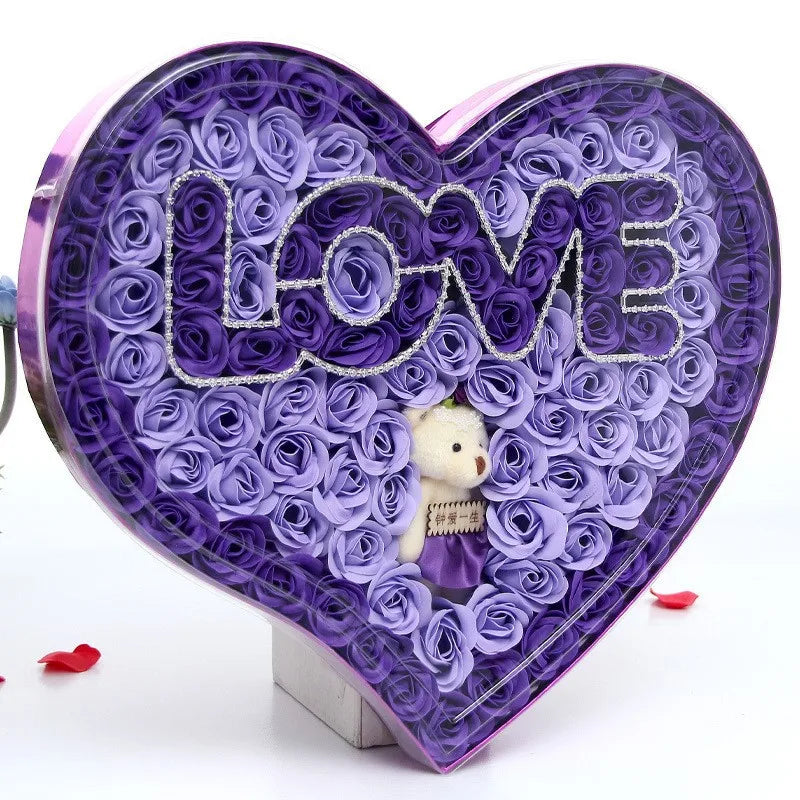 Love 100 Forever Rose Pink Eternal Romantic Valntines for Her Imprint Handmade Preserved Real Flowers Valentines Day Gifts