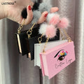 Unique Chain Eyelash Box Glitter Lash case Private Label Eyelash Packaging Box with Multiple Chains Empty Eyelash Holder case