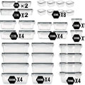 34 Piece Set Modern Square Airtight Plastic Food Storage Container Set Transparent PP With Multifunctional
