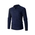 Custom Logo Men's  Shirt Anti-Shrink Ribbed Knit Long Sleeve Autumn Sweater with  Neck T-Shirt Camisa Hombre