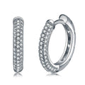 RINNTIN SE19 Women's 925 Silver Hoop Earrings CZ Zircon Trendy 18mm Small Hoops Fine Jewelry Party Engagement Earrings