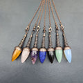 Wholesale Tiger Eye Point Pendant Pendulums Healing Crystal Conical Pendulo Comes With Antique Bronze Chain 7 Chakra Stone Craft