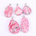 Natural Gemstone Precious Argentina Rhodonite Stone with Silver Frame Necklace Pendant for Fashion Jewelry MegaBDM
