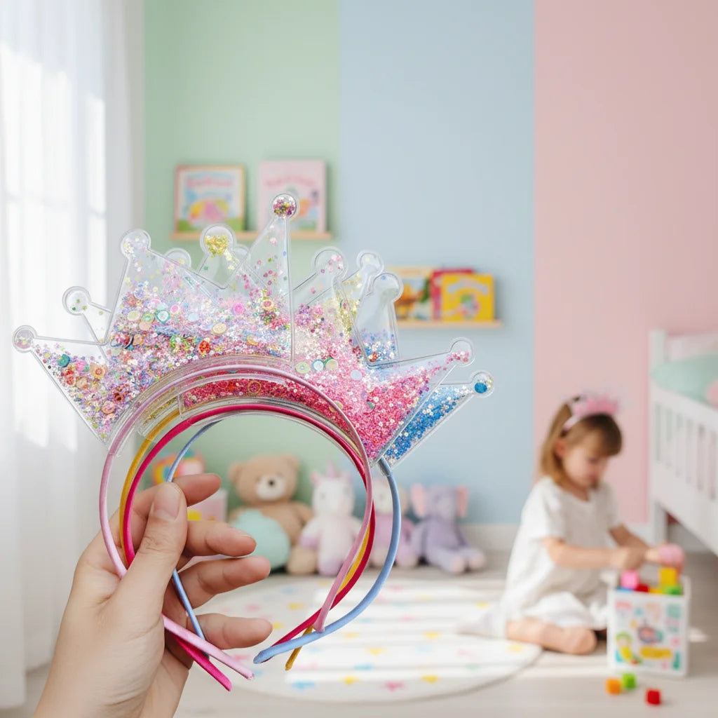 2022 Hot Cute Transparent Sequin Bow Headband for Children Hair Accessories