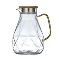 High Borosilicate Drinking Glass Bottle Hot Sale Diamond Shape Pitcher Teapot Glass Jug