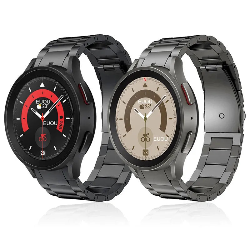 No Gaps Titanium Alloy Strap for Samsung for Galaxy Watch 4/5 44mm/40mm Smartwatch Curved End Metal Bracelet Wrist Band