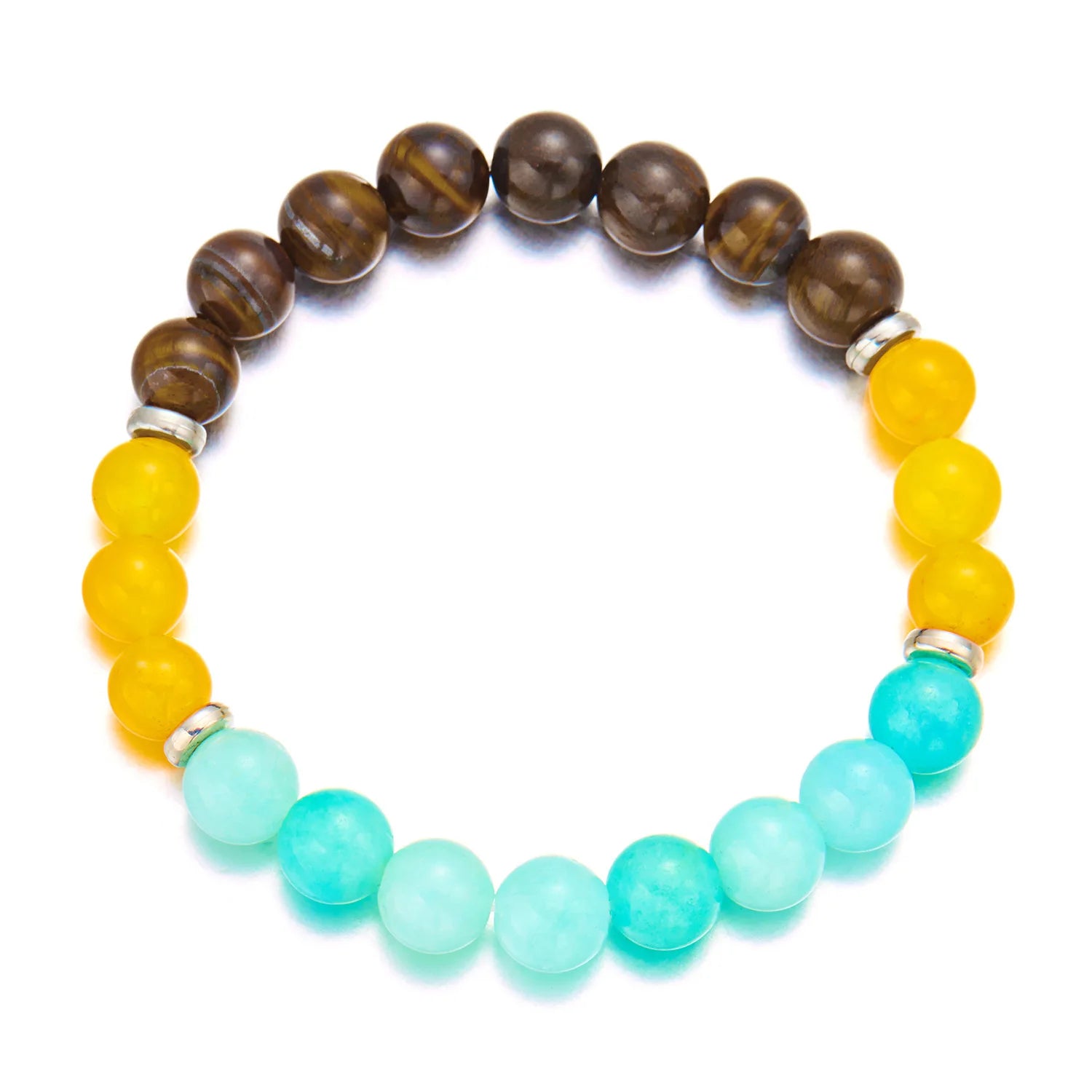 Wholesale Fashion Personality New Natural Eyes Bracelet Stone Main Stone With Volcanic Stone Devil's Eye Elastic Bangles