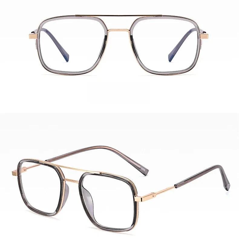For Men square Double Bridges Light TR90 Metal Frame Anti Glare Anti Blue Light Screen Protector for Tv Game Glasses