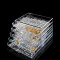 Large Capacity 120 Grid Five-Layer Plastic Transparent Storage Box for Jewelry Nail Art Rhinestone Earrings-Nail Supplies Drawer