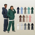 Men's Custom 2024 Autumn Embroidered Padded Thickened 350g Polyester/Cotton Eco-Friendly Windproof Zipper Hoodie Pants Suit