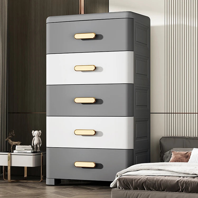 Sesame Multifunctional Storage Cabinet Big Plastic Storage Box Modern Pp Wardrobe Plastic Storage 5 Drawer