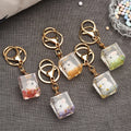 Creative Milk Bottle Animal Doll Liquid Keychain Cute Flowing Quicksand Rabbit Key Chain