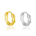 EH1512 Wholesale Minimalist Elegant 925 Sterling Silver Luxury Earrings Plain Minimal Bamboo Micro Hoop Huggie Earring 2024