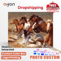 Orfon Dropshipping Dynamic Horses Paint by Numbers Kit - Energetic Horse Herd Stream Art for Home Decor DIY Craft