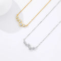 Hot Selling Gold Plated 925 Sterling Silver Bezel Setting Zircon Irregularity Bar Charm Necklace Wholesale